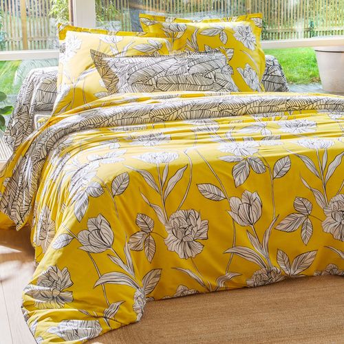 Drap-housse 140x190x28 Jaune En Coton