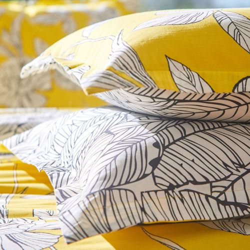 Taie Volant 50x70 Jaune En Coton