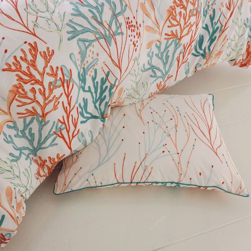 Taie Sac 63x63 Orange Corail En Coton