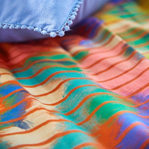 Housse De Couette 140x200 Multicolore En Coton