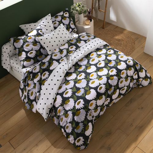 Housse De Couette 140x200 Noir En Coton