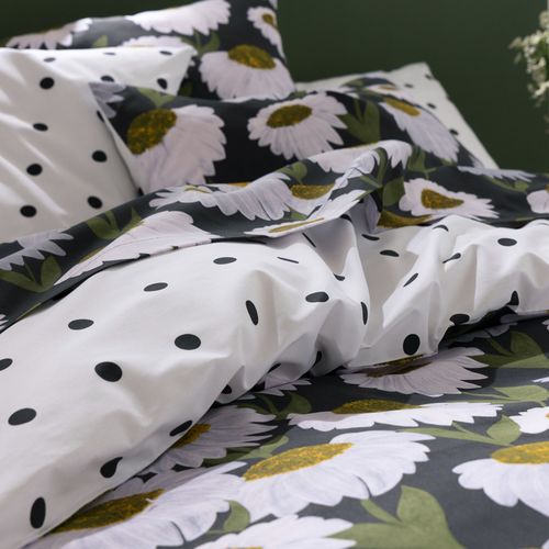 Housse De Couette 240x220 Noir En Coton