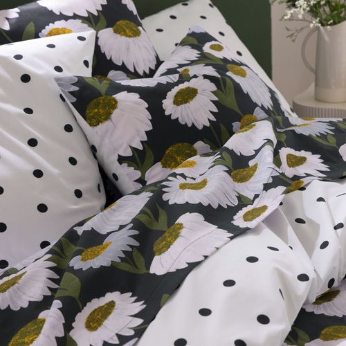 Housse De Couette 260x240 Noir En Coton