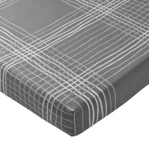 Drap-housse 90x190x28 Gris En Coton
