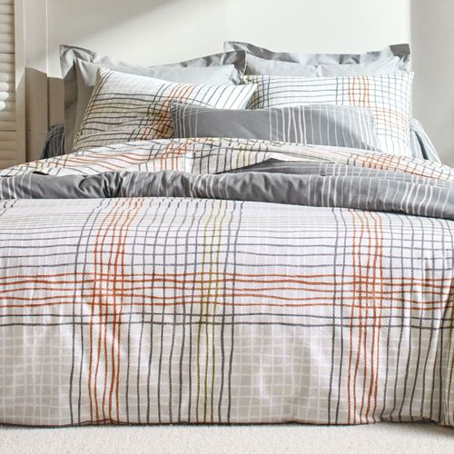 Drap-housse 140x190x28 Gris En Coton