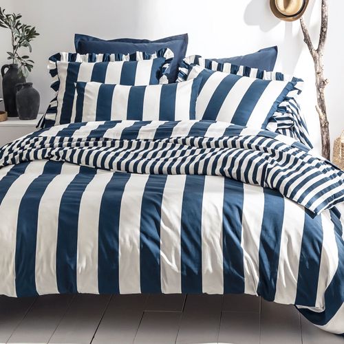 Drap-housse 160x200x28 Bleu Marine En Coton