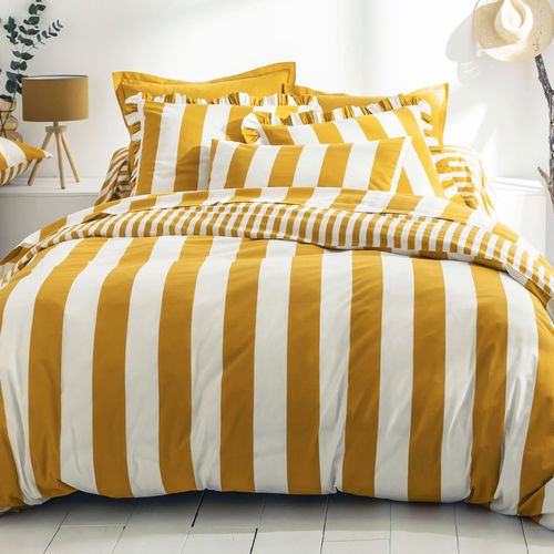 Drap-housse 90x190x28 Jaune Ocre En Coton
