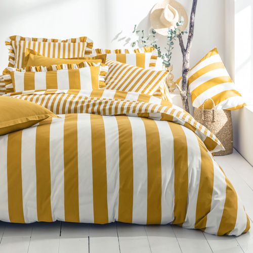 Drap-housse 140x190x28 Jaune Ocre En Coton