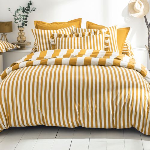 Housse De Couette 260x240 Jaune Ocre En Coton