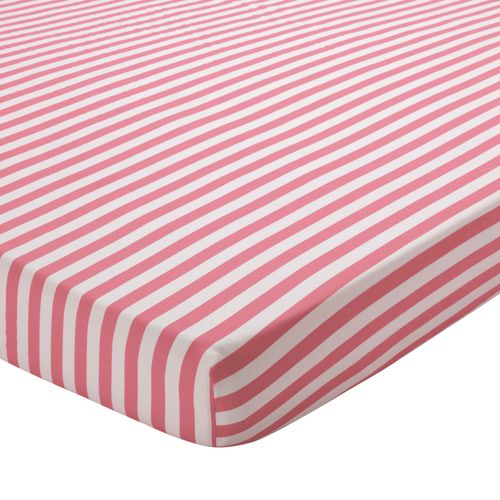 Drap-housse 140x190x28 Rose Bonbon En Coton