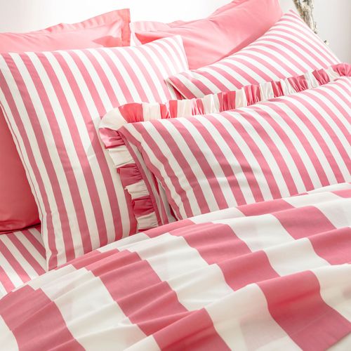 Taie Sac 50x70 Rose Bonbon En Coton