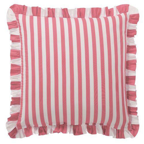 Taie Volant 50x70 Rose Bonbon En Coton