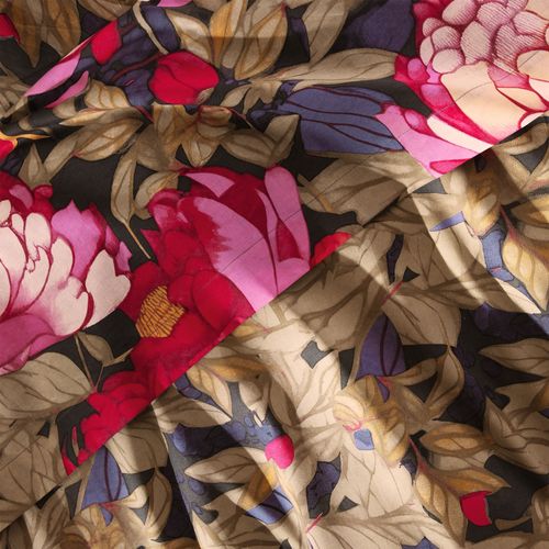 Drap-housse 90x190x28 Rose Pivoine En Coton