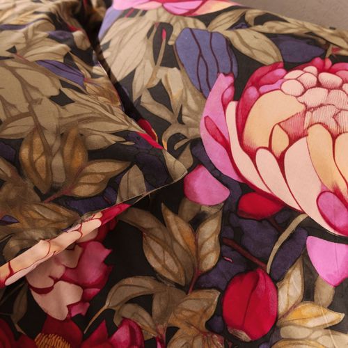 Drap-housse 90x190x28 Rose Pivoine En Coton