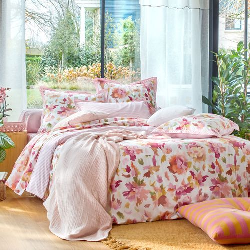 Drap-housse 140x190x28 Rose En Coton