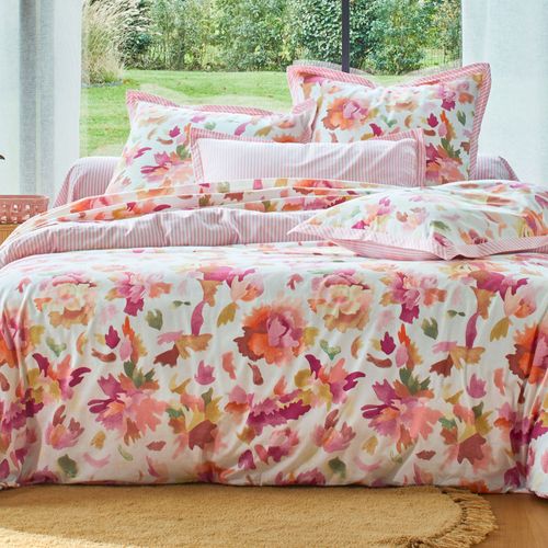 Drap-housse 160x200x28 Rose En Coton