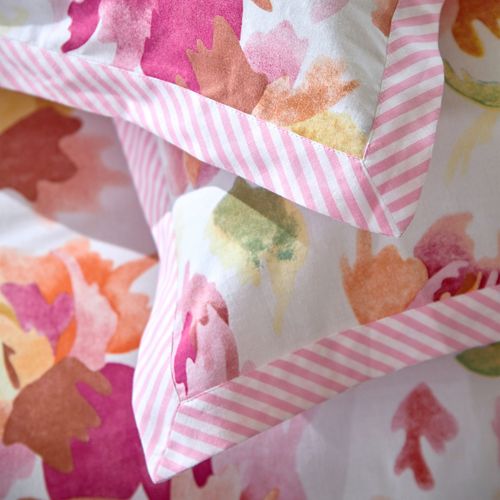 Taie Volant 63x63 Rose En Coton