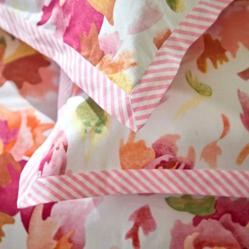 Taie Volant 50x70 Rose En Coton