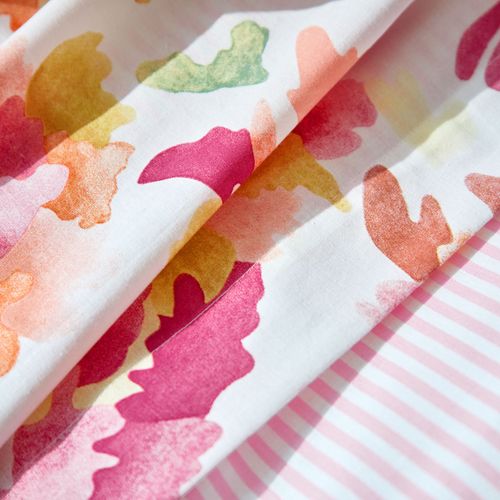 Housse De Couette 240x220 Rose En Coton