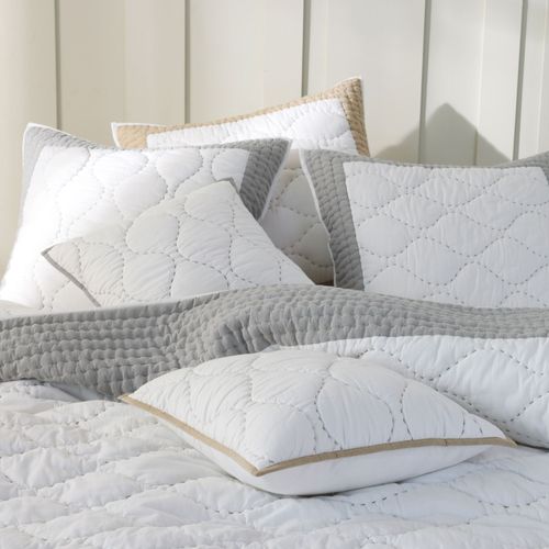 Housse D'oreiller 65x65 Bleu Grisé En Coton