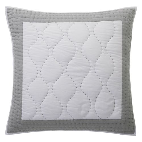 Housse D'oreiller 65x65 Bleu Grisé En Coton