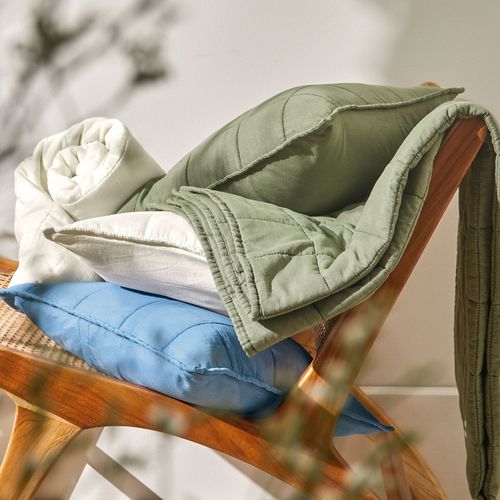 Jeté De Lit 180x250 Bleu En Polyester 120 G/m²