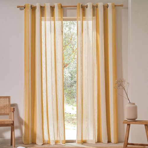 Voilage 140x260 Jaune En Polyester