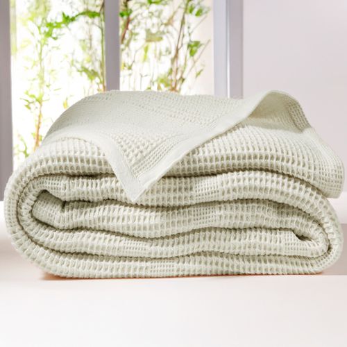 Plaid 150x150 Blanc Ivoire En Coton