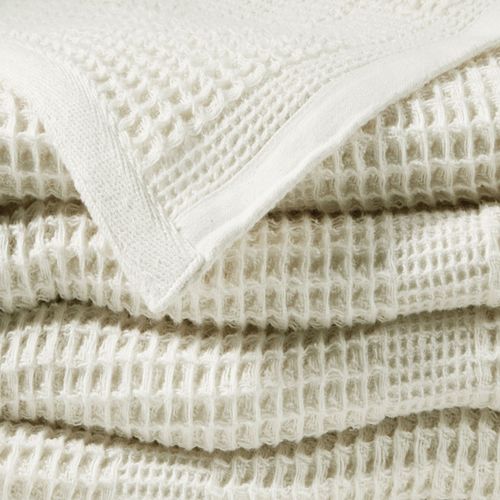 Plaid 150x150 Blanc Ivoire En Coton