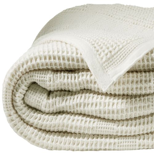 Couverture Tempérée 180x250 Blanc Ivoire En Coton