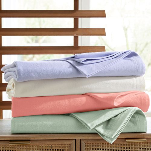 Couverture Tempérée 180x220 Vert Amande En Coton