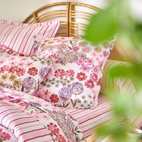 Housse De Couette 240x220 Rose En Coton