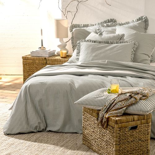 Drap-housse 140x190x28 Vert Kaki En Coton