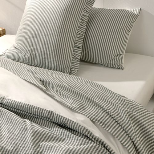 Drap-housse 140x190x28 Vert Kaki En Coton