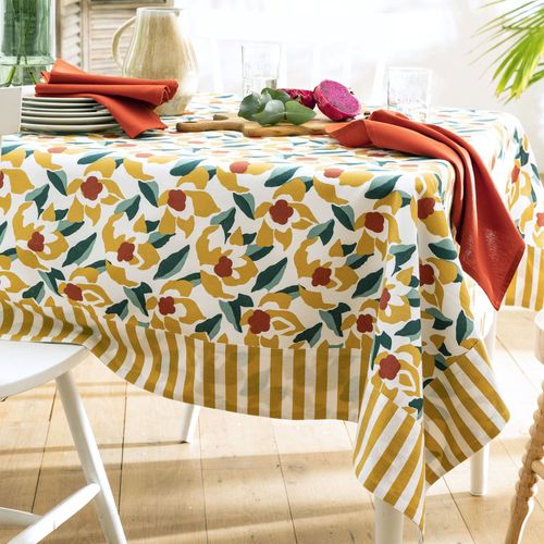 Nappe 150x150 Jaune Ocre En Coton