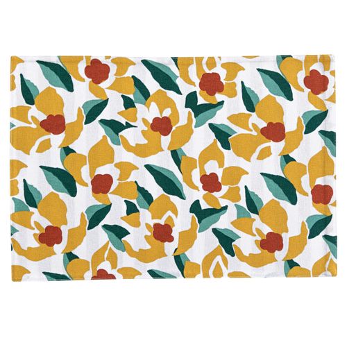 Lot De 2 Sets De Table 33x48 Jaune Ocre En Coton