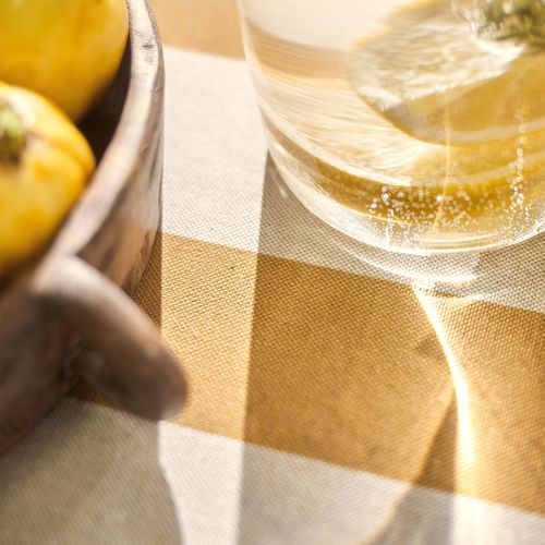 Nappe 140x200 Jaune Ocre En Coton