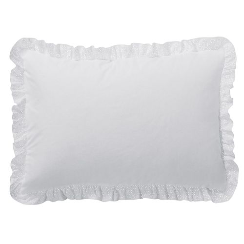 Taie Volant 63x63 Blanc En Coton