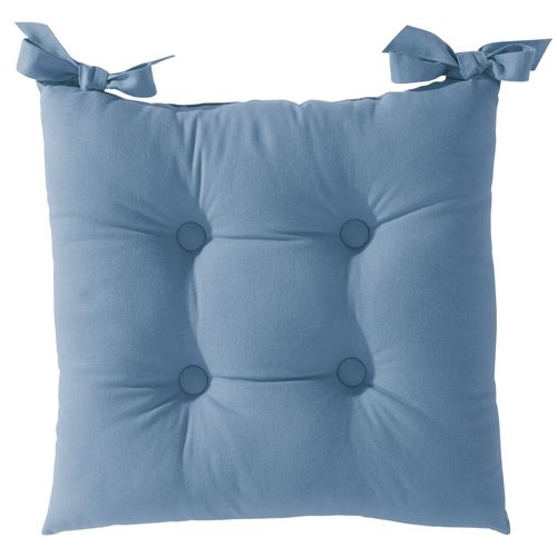 Lot De 2 Galette 40x40 Bleu Denim En Coton