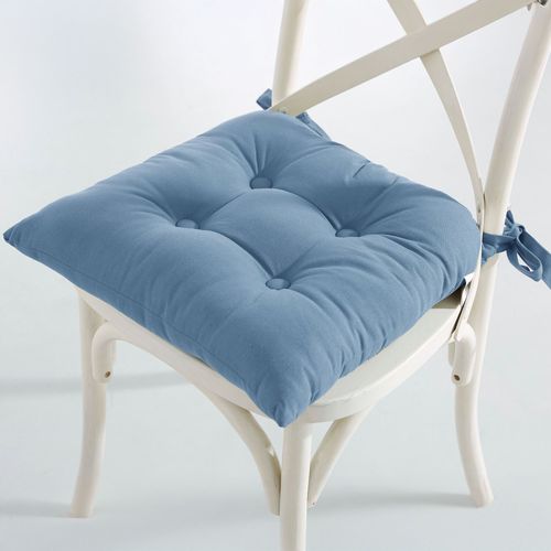 Lot De 2 Galette 40x40 Bleu Denim En Coton