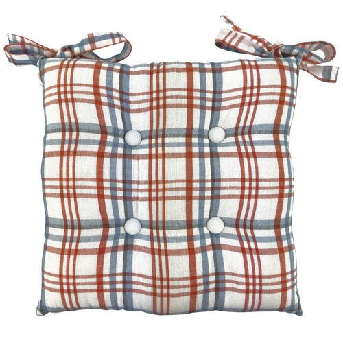 Lot De 2 Galette 40x40 Bleu Orage En Coton