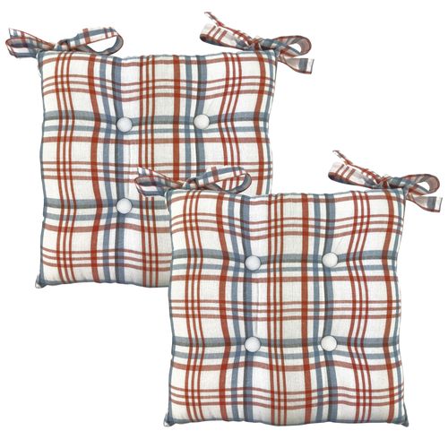 Lot De 2 Galette 40x40 Bleu Orage En Coton