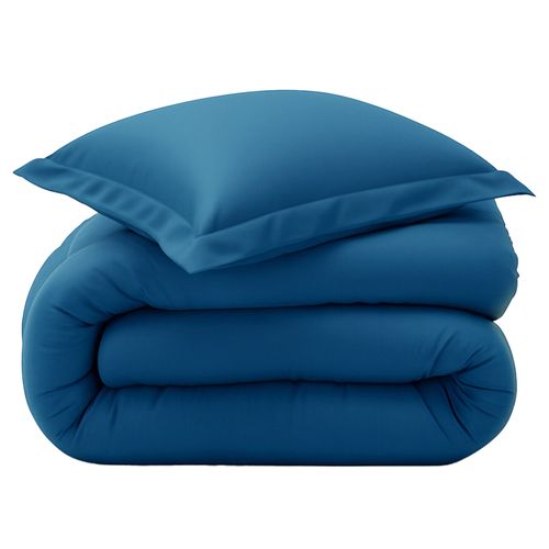 Housse De Couette 140x200 Bleu Nuit En Coton