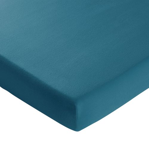 Drap-housse Grand Bonnet 140x200x40 Bleu Canard En Coton