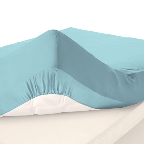Drap-housse Grand Bonnet 140x200x40 Bleu Glacier En Coton