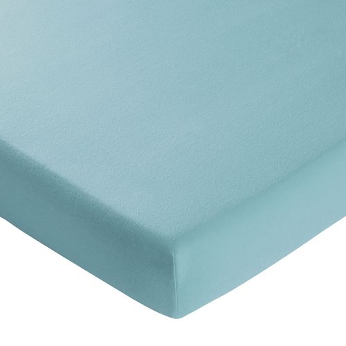 Drap-housse Grand Bonnet 90x200x40 Bleu Glacier En Coton