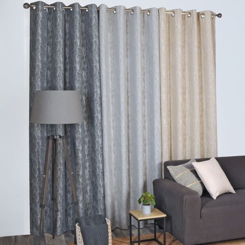 Rideau 135x240 Gris Clair En Polyester