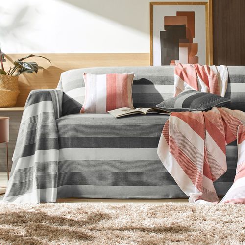 Plaid 150x150 Noir En Coton