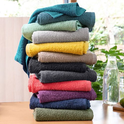 Lot De 2 Essuie-mains 50x50 Jaune Miel En Coton