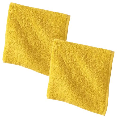 Lot De 2 Essuie-mains 50x50 Jaune Miel En Coton
